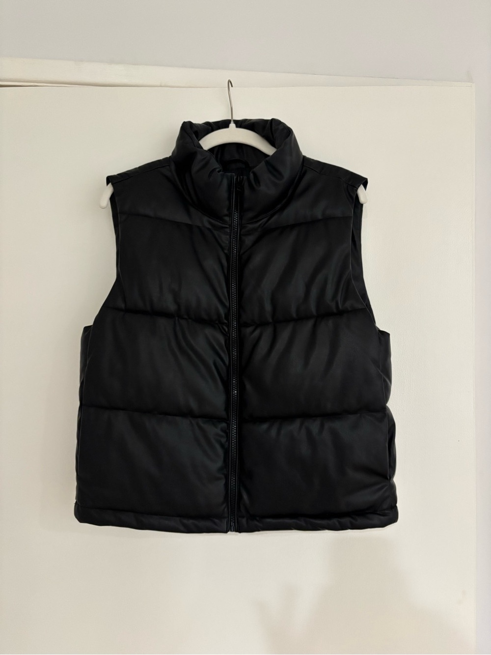Bagatelle Black Faux Leather Puffer Vest